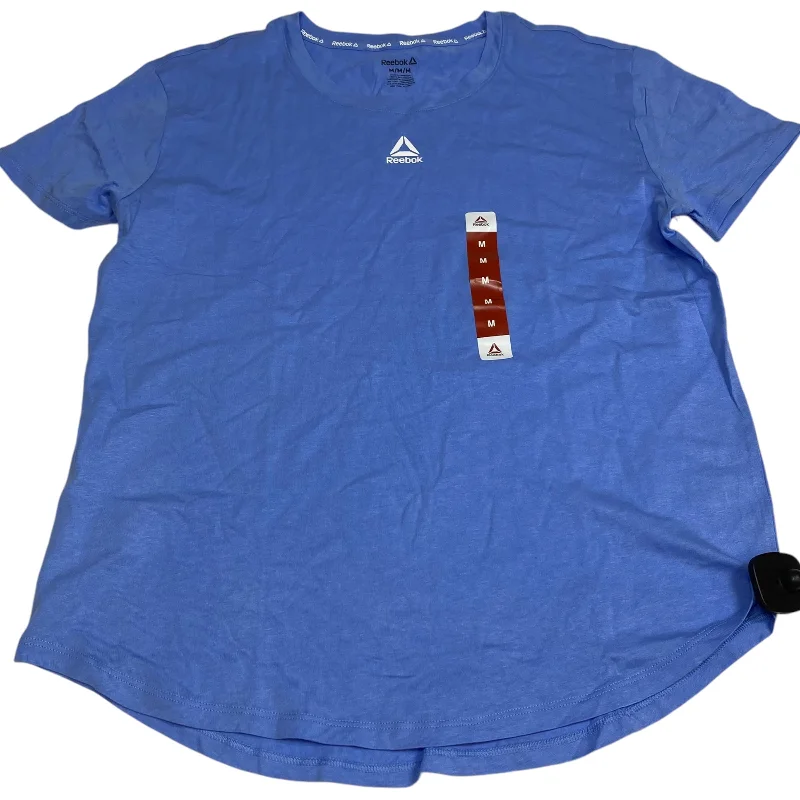 Athletic Top Short Sleeve By Reebok In Blue, Size: M