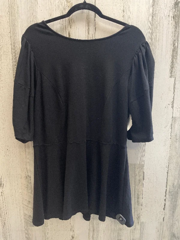 Light Dressing Black Top Short Sleeve Eloquii, Size 1x