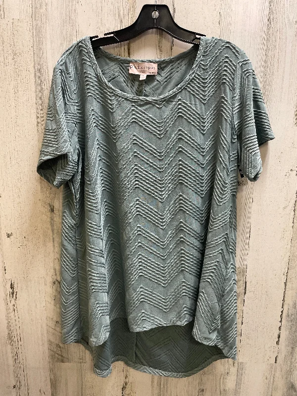 Versatile Comfort Wear Green Top Short Sleeve Philosophy, Size 1x