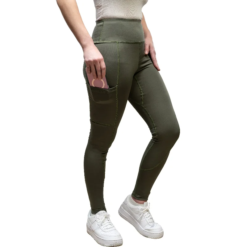 Everyday Outfits Hair-Resistant Army Green Leggings