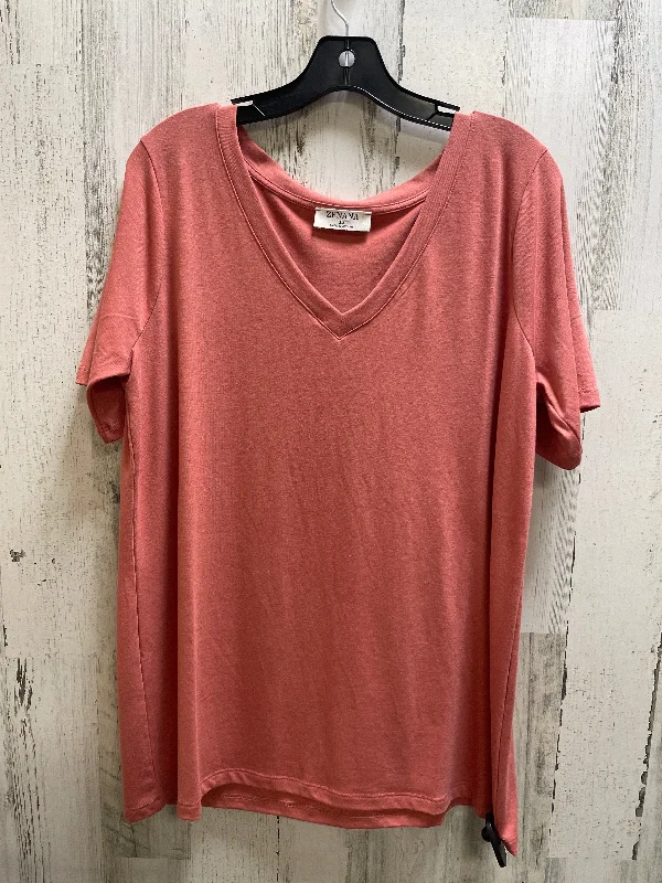 Elegant Style Pink Top Short Sleeve Zenana Outfitters, Size 1x