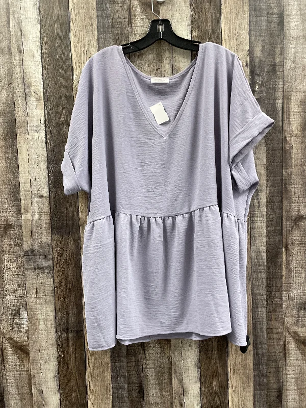 Purple Top Short Sleeve Chicsoul, Size 2x