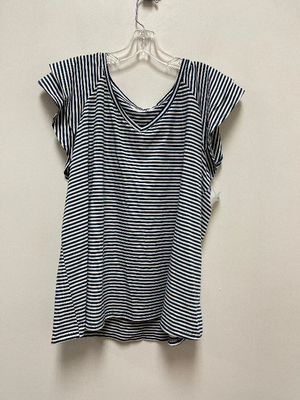 Striped Pattern Top Short Sleeve Lc Lauren Conrad, Size 1x