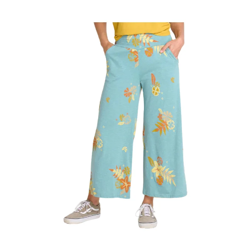 Toad & Co Women's Chaka Wide Leg Pant - Mineral Lg Floral Print - ONLINE STORE CREDIT/EXCHANGE ONLY