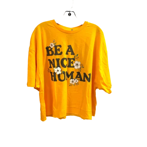 Cozy Vibes Top Short Sleeve By Cmc In Yellow, Size: 3x