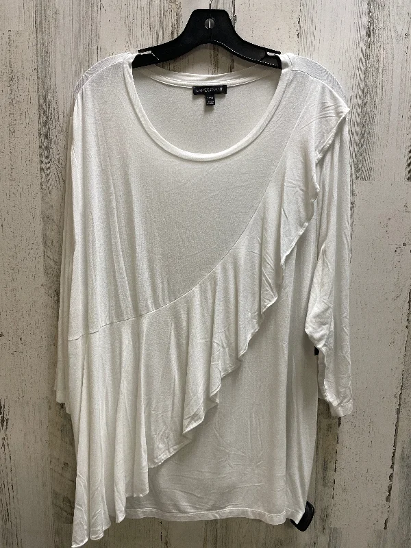 Top Short Sleeve By Lane Bryant In White, Size: 3x