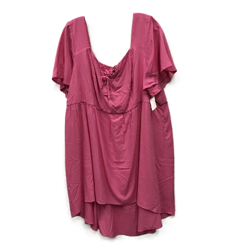 Personalized Design Top Short Sleeve By Torrid In Pink, Size: 3x