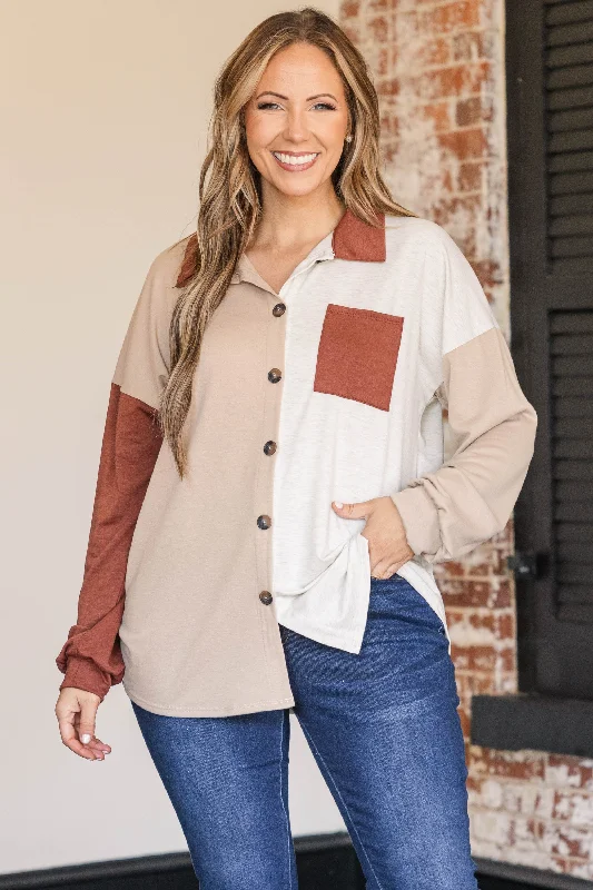 Fashion Selection Admired Soul Shacket, Oatmeal