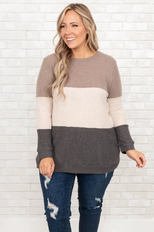 Effortless Looks Vigilante Top, Taupe