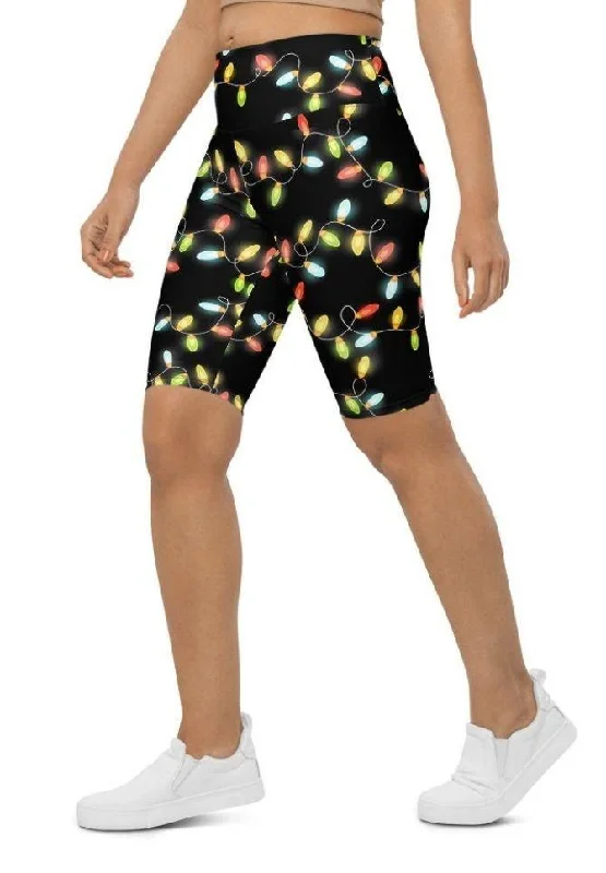 Christmas Lights Biker Shorts