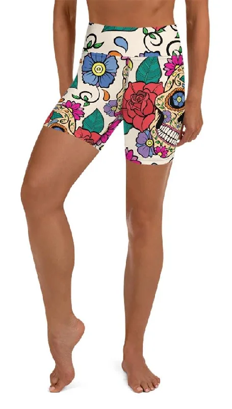 Effortless Comfort Dia de Muertos Yoga Shorts