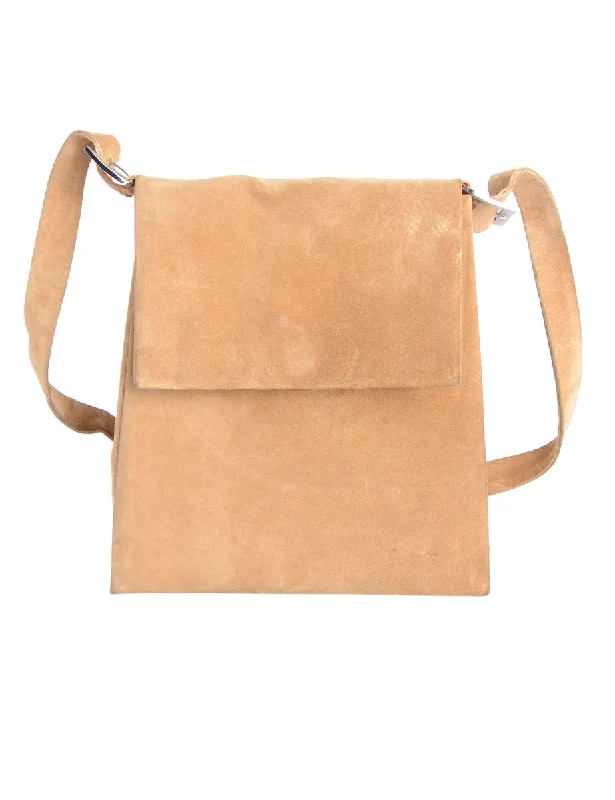 Light Brown Suede Shoulder Bag