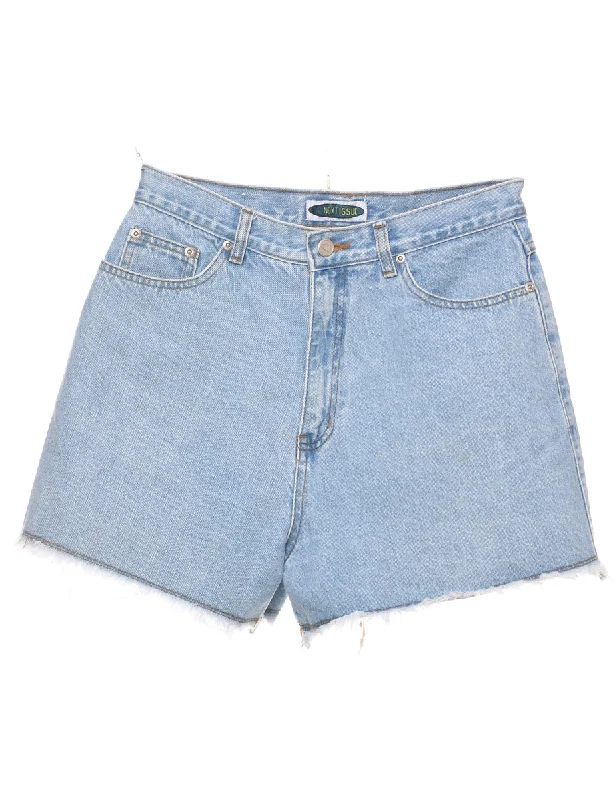 Outdoor Trend Light Wash Cut-off Denim Shorts - W30 L3