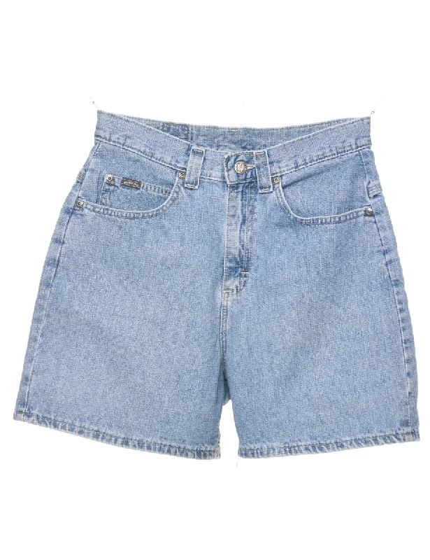 Multifunctional Style Light Wash Denim Shorts - W28 L4