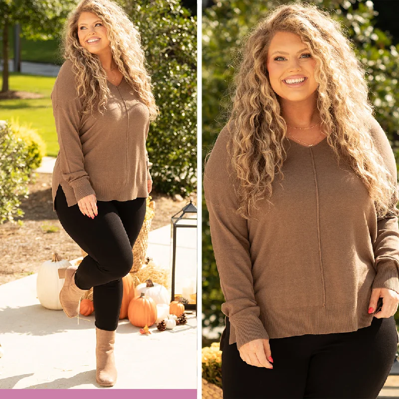 Miss Me Sweater, Heather Mocha