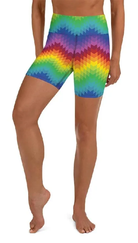 Design Trend Rainbow Pattern Yoga Shorts