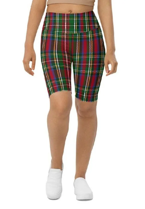 Comfortable Series Tartan Christmas Biker Shorts