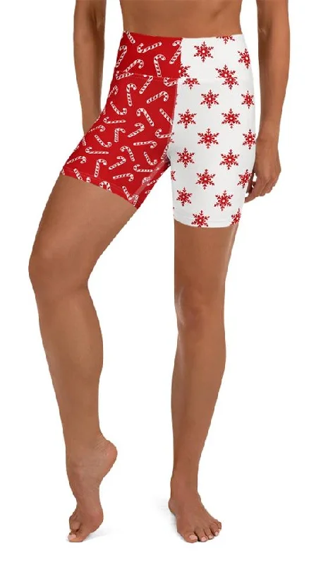 Two Patterned Christmas Yoga Shorts